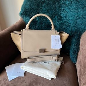 Brand New Celine Trapeze Mini bag in Dune color.